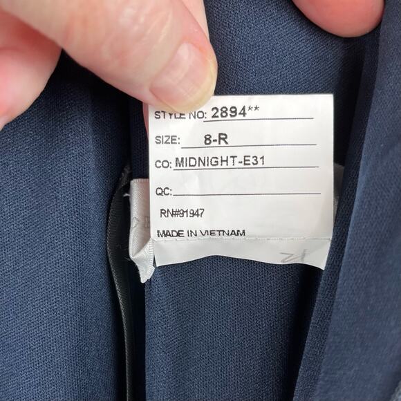 Dessy Collection Midnight Blue Sleeveless Draped Chiffon Maxi Dress 8/Small NWT - Picture 5 of 13